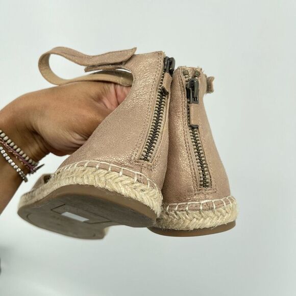 Eileen Fisher Gold Lala Espadrille Flat Ankle Strap Shoes Women’s Size 9.5 - Picture 7 of 14